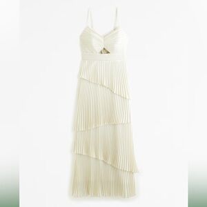 Cream Tiered Ruffled Slip Dress Bridal